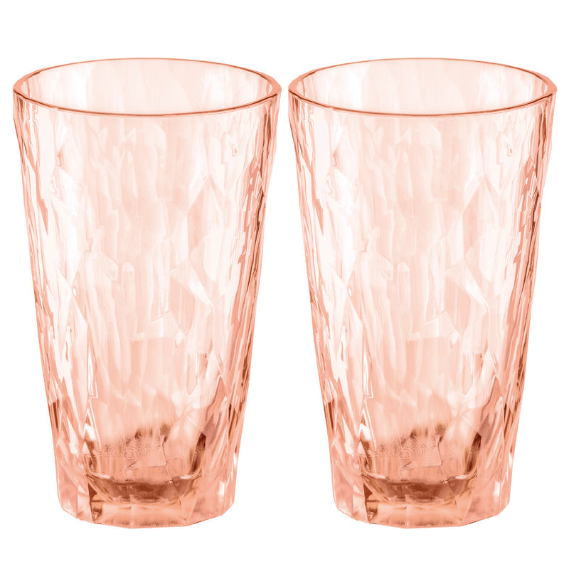 Koziol Cocktailglas Club Nr. 6 – 2er Set, 300 ml, Kunststoff, Rosa, spülmaschinenfest