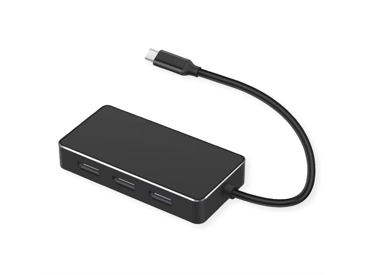 VALUE 12.99.1032 Multiport-Adapter – USB-C, 3× DP, für USB-C-Laptops (DisplayPort Alt Mode)