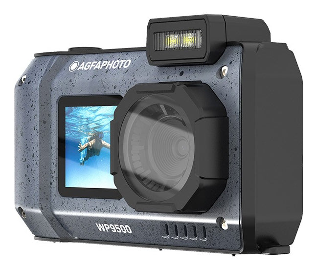 AgfaPhoto Realishot Wp9500 Action – Unterwasserkamera, wasserdicht bis 3 m, 24 MP, 5K, schwarz