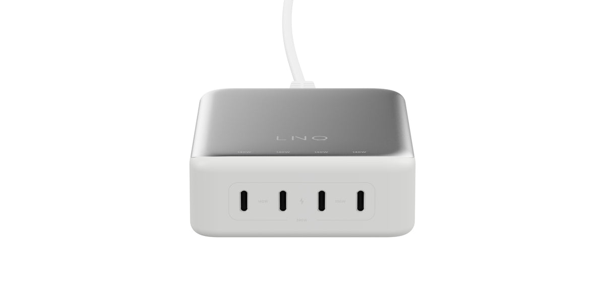 LINQ USB-Desktop-Ladegerät 240 W – USB-C×4, PD 3.1, GaN – für USB-C/USB-A Geräte