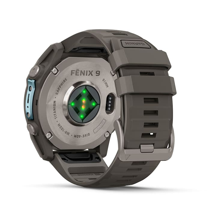 Garmin Fenix 9 51 mm GPS – Titan Steingrau, Silikonband Grau, 100 m, für Android, iPhone