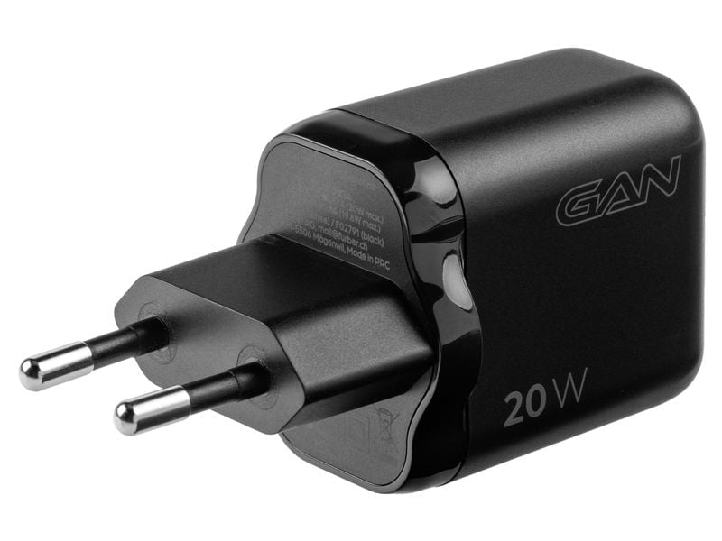 ONIT F02789 USB-Ladegerät 20 W – USB-A×1 – PD, QC 2.0/3.0, GaN – EU-Stecker (Typ C) – Schwarz