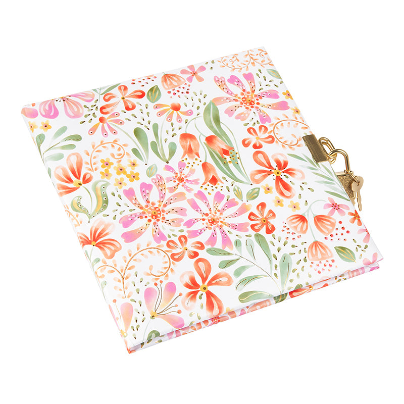 Goldbuch Tagebuch Blumenmuster – 96 Seiten – 165 × 165 mm, Mehrfarbig