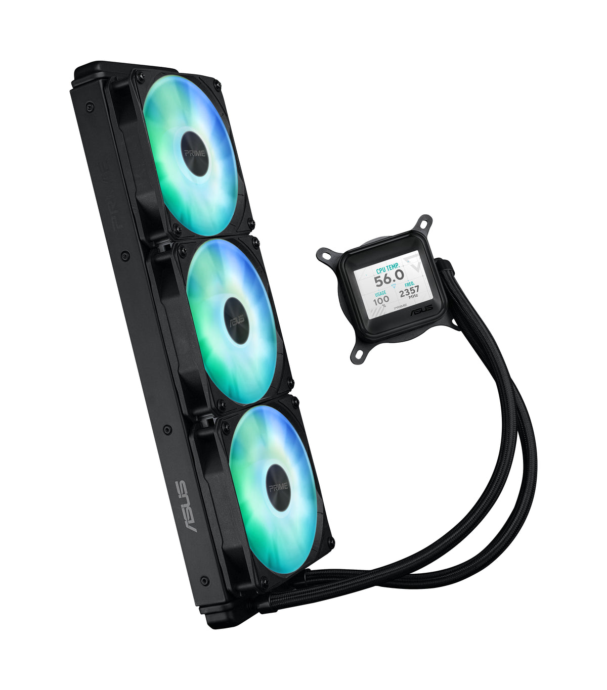 ASUS PRIME LC 360 ARGB LCD – AIO – 360 mm Radiator, 3×120 mm, LCD, für LGA 1700, AM5, AM4 und andere