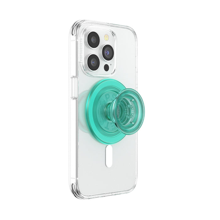 PopSockets PopGrip – Foto-/Video-Griff – MagSafe, magnetisch – für Smartphones – Mint, Transparent