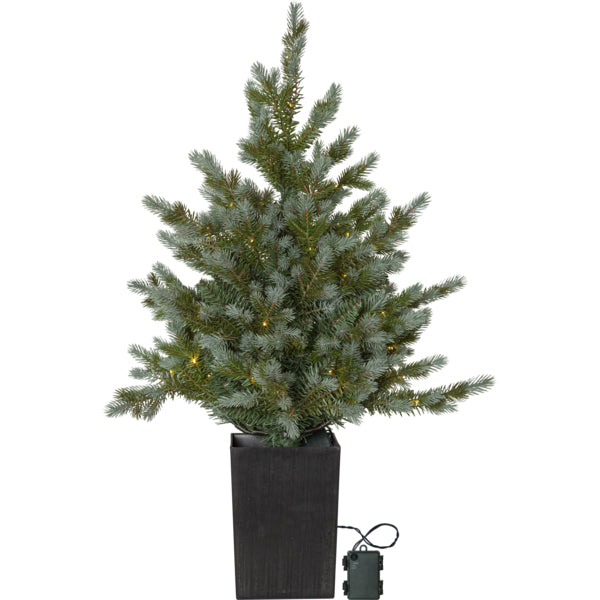 Star Trading Weihnachtsbaum – Ø 70 × 95 cm, 0,4 W, warmweiss, grün, Akku, Timer