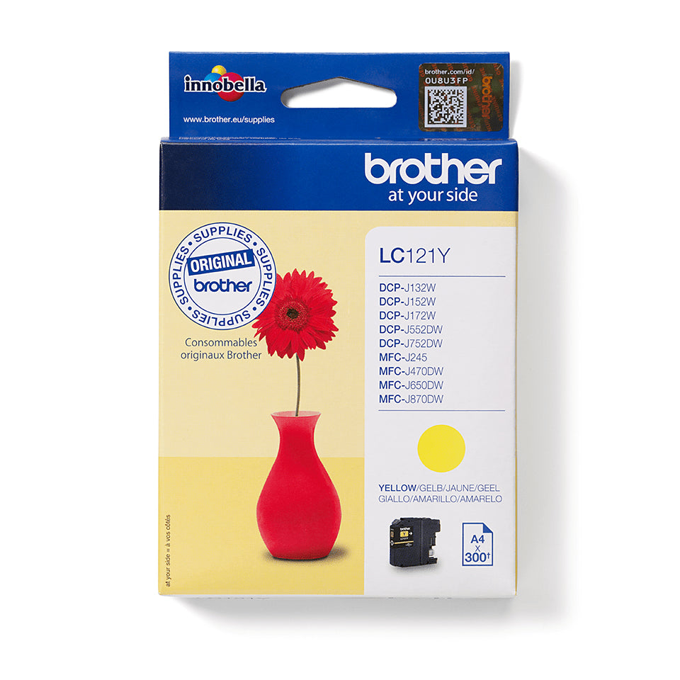 Brother LC-121Y Gelb Tintenpatrone (Original) – für DCP-J752DW, MFC-J870DW