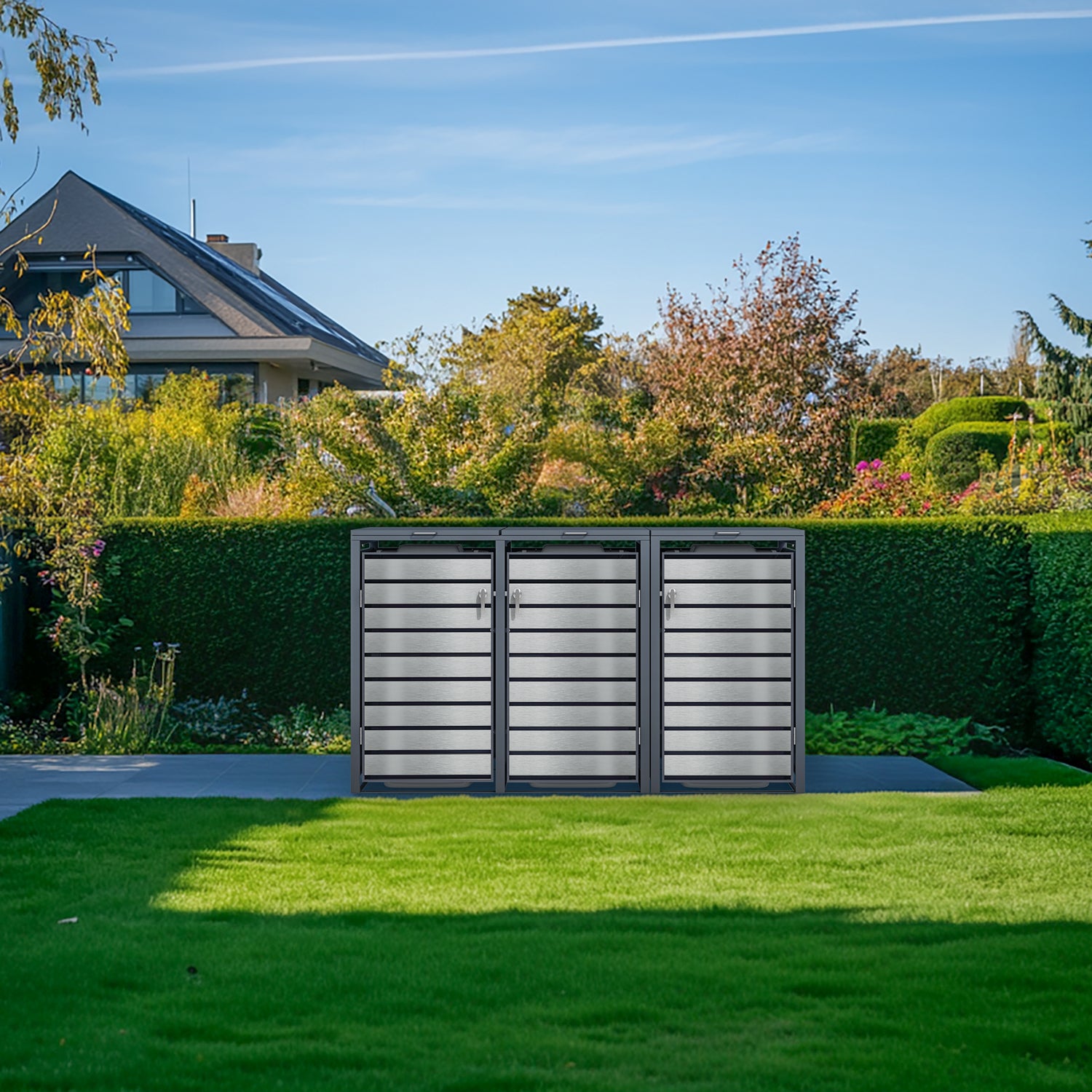 Phoenix Safe Co. GB3320ASK Mülltonnenbox – Stahl – Anthrazit/Silber – 2000 × 1160 × 800 mm
