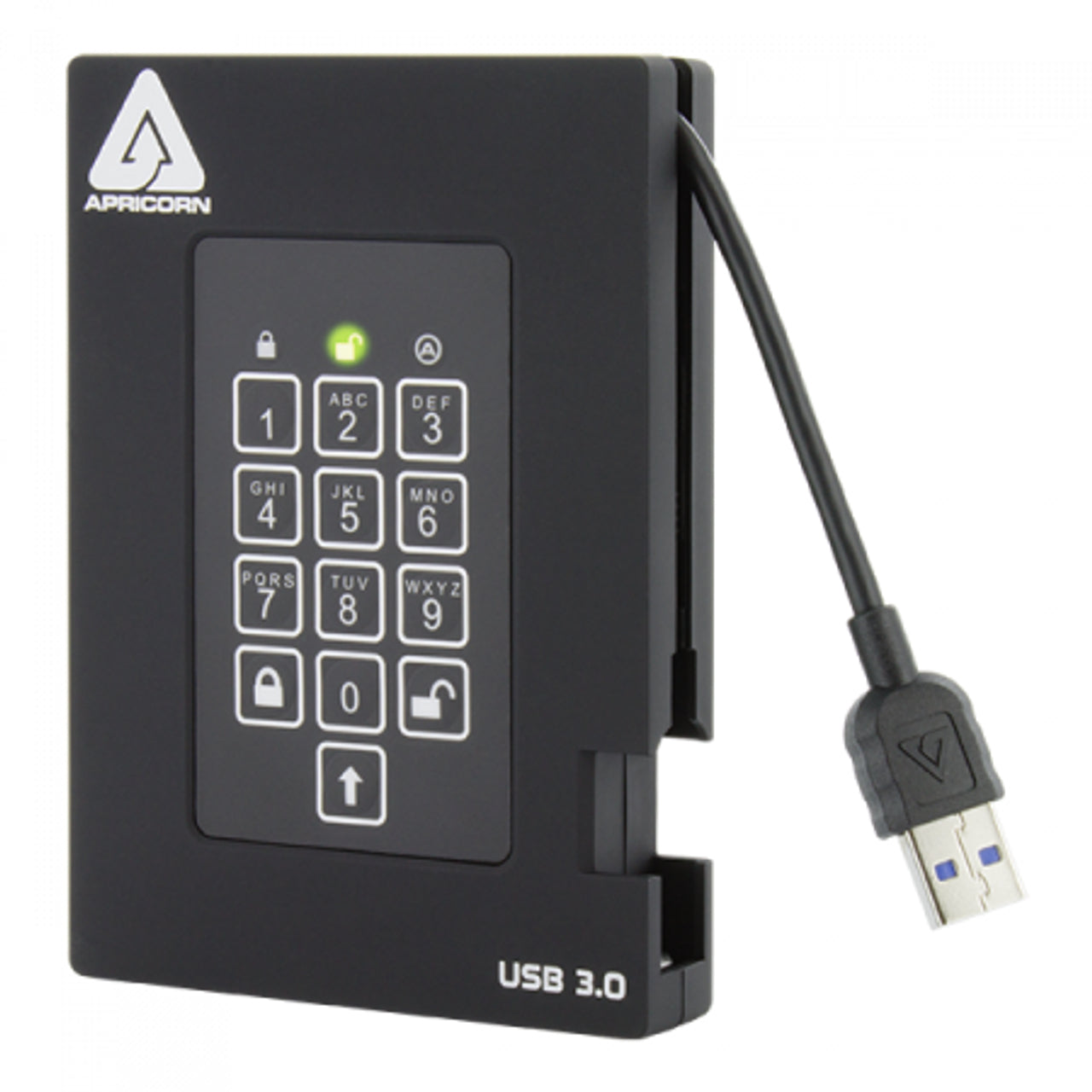 Apricorn Aegis Vorhängeschloss Fortress – 4 TB, 2,5" SATA SSD, USB 3.2 Gen 1 (USB-A)