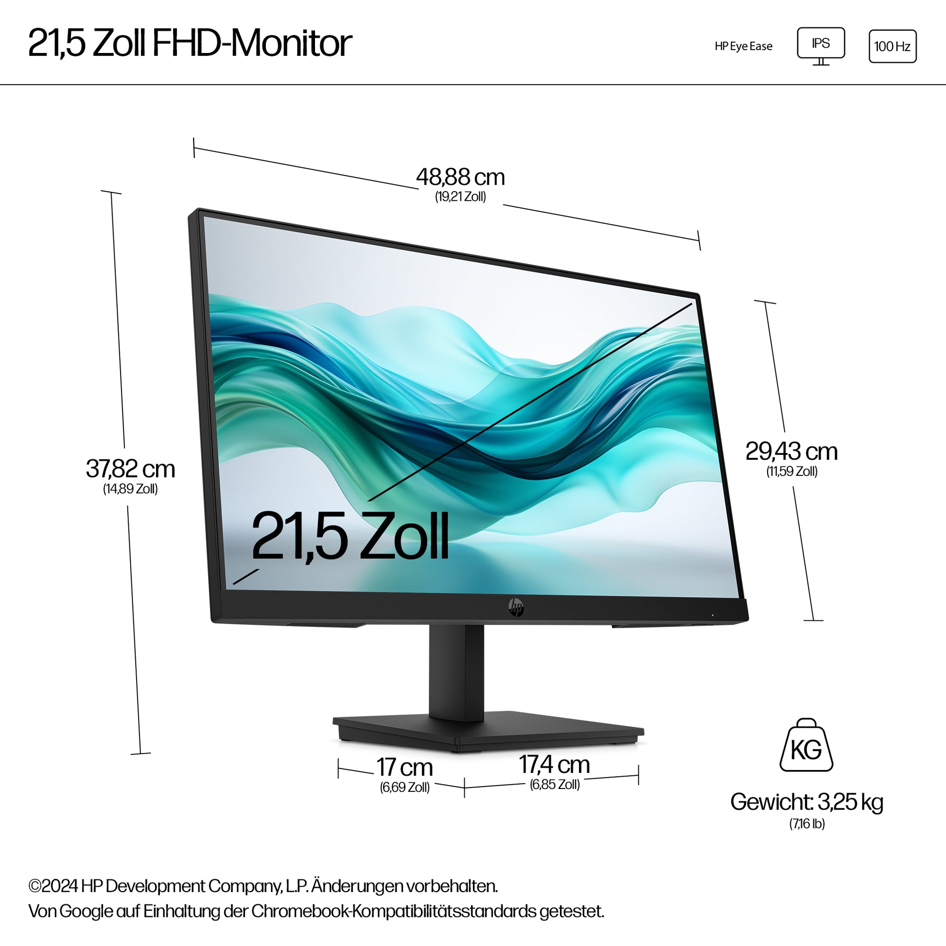 HP 322Pf – 21,5", 1920 × 1080 (Full HD), IPS, 100 Hz