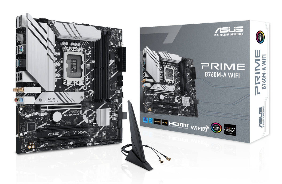 ASUS PRIME B760M-A WIFI – Mainboard – LGA 1700, Intel B760, mATX, DDR5