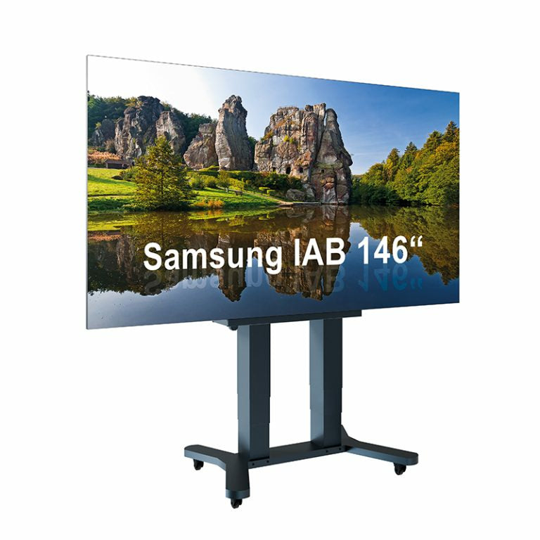 Hagor TV-Wagen – 146" – Motorisiert, mit Rollen, für Samsung IAB 146 – Schwarz