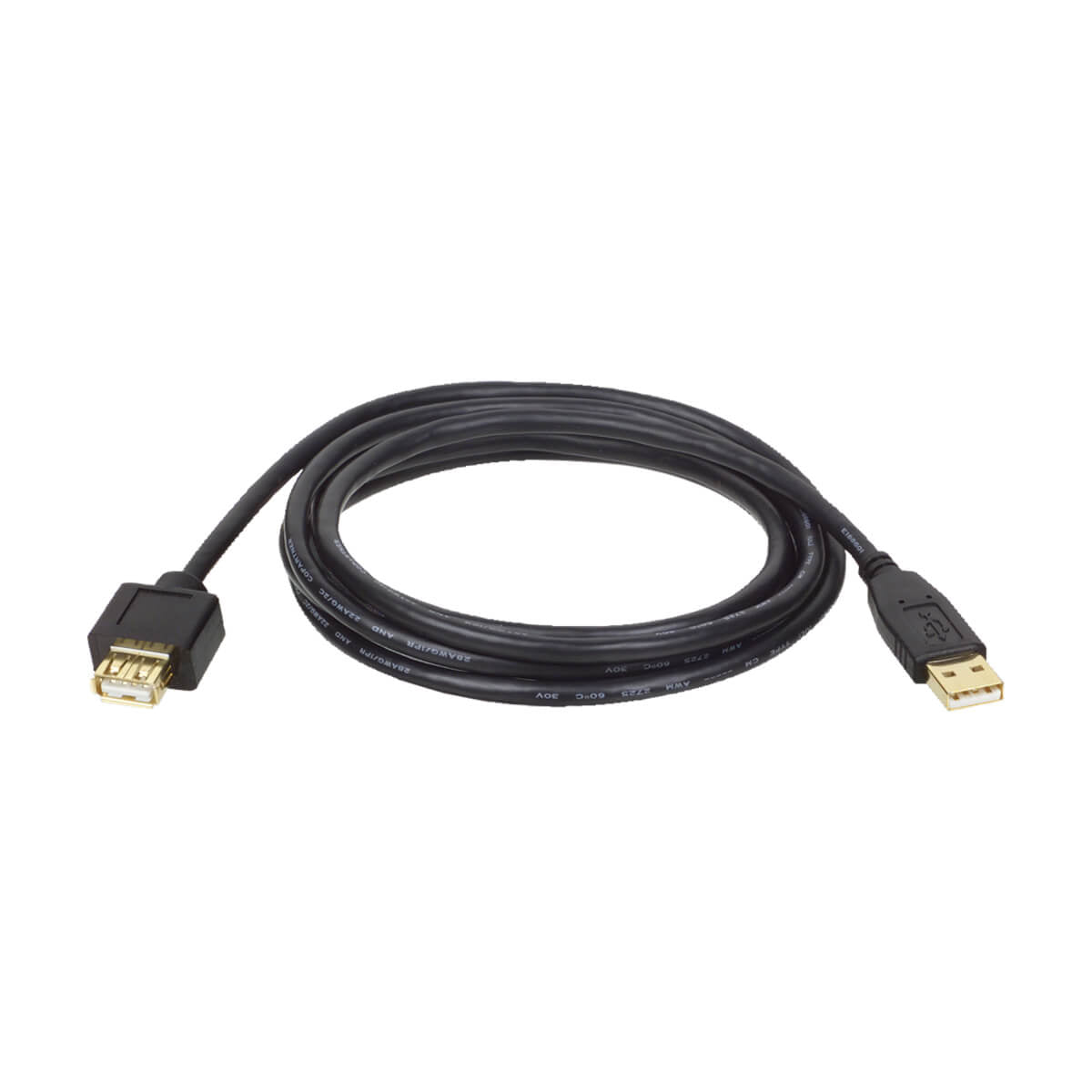 Tripp Lite USB-A Verlängerungskabel (Stecker auf Buchse) – USB 2.0 (480 Mbit/s) – 3,05 m – Schwarz