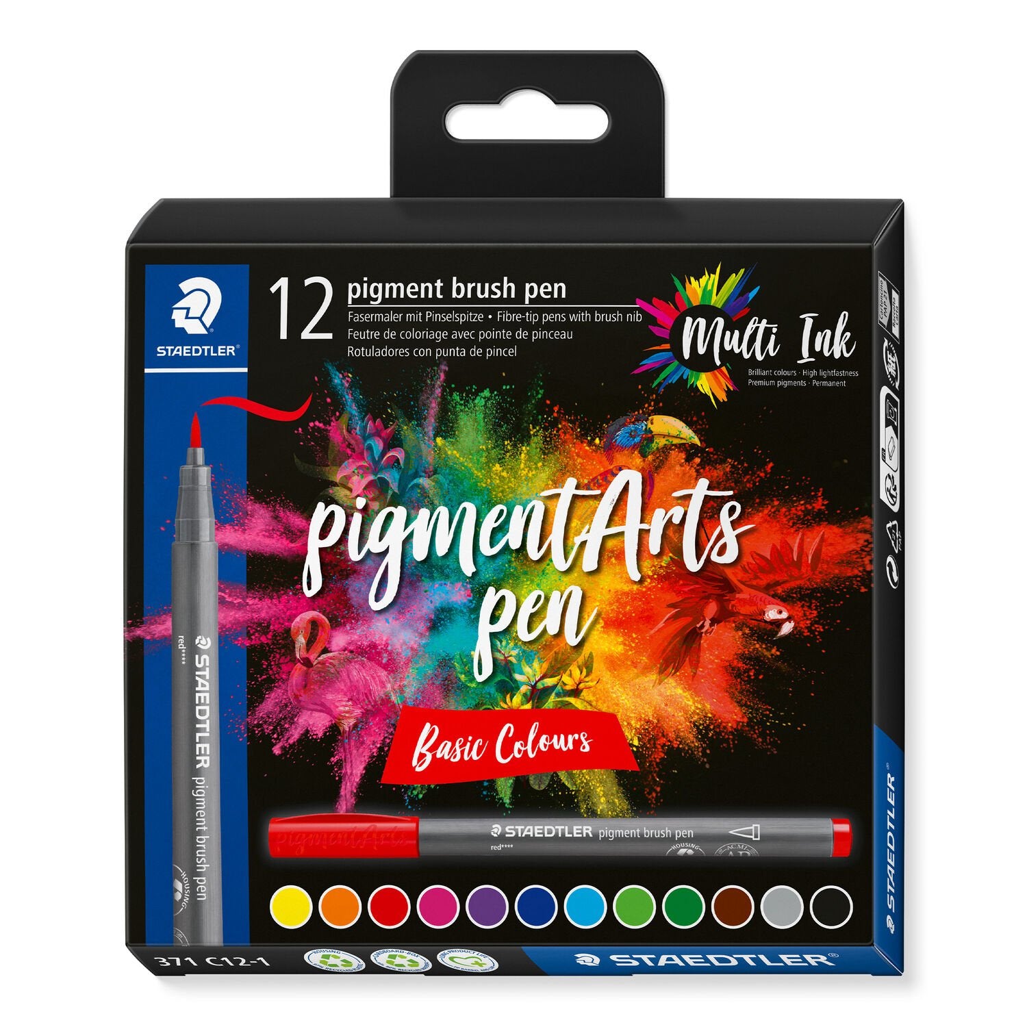Staedtler Fineliner Set – 12 Stk., 12 Farben, sortiert, lichtbeständig
