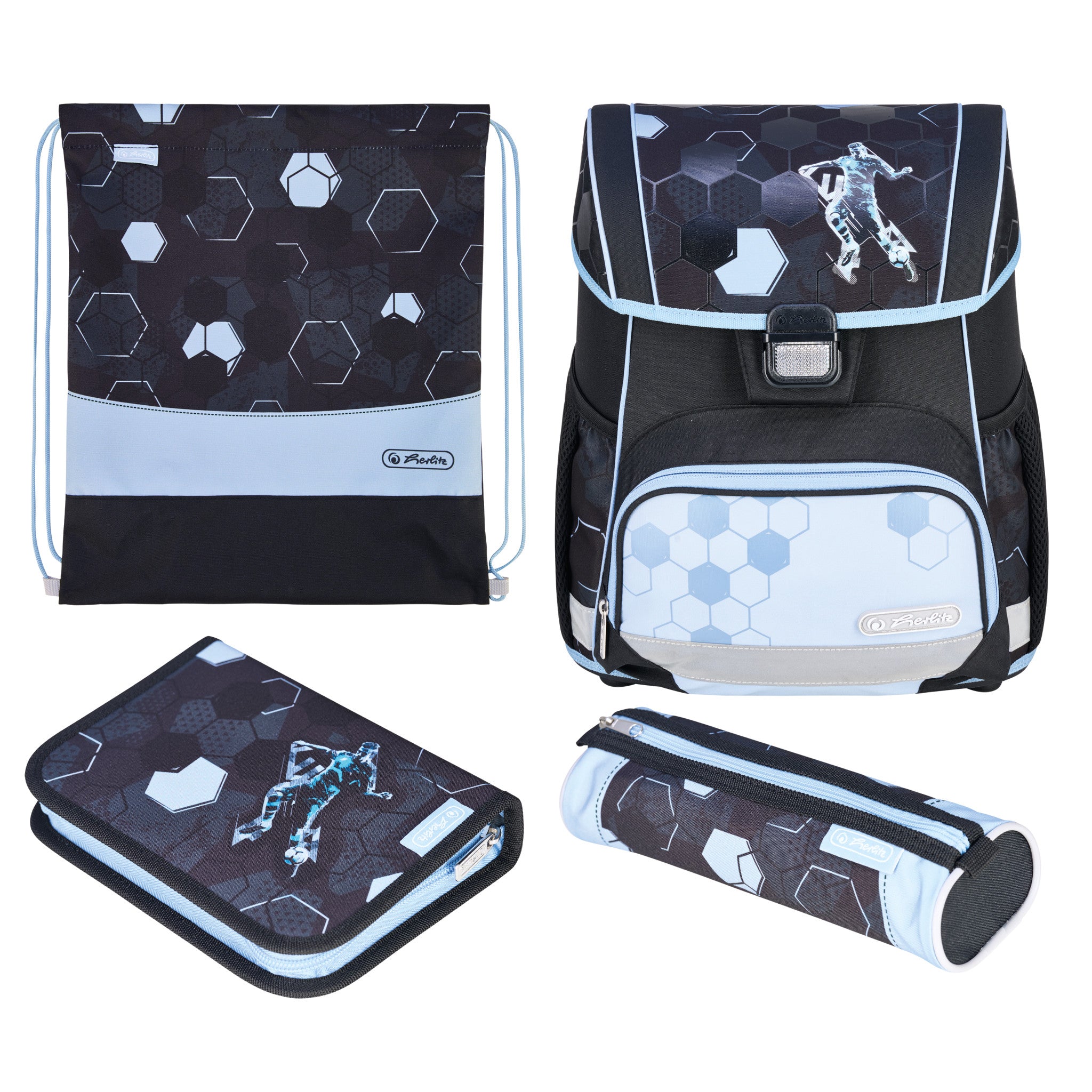 Herlitz Loop Plus – Schulrucksack-Set, Cyber Soccer, 17 l, 31×37×22 cm
