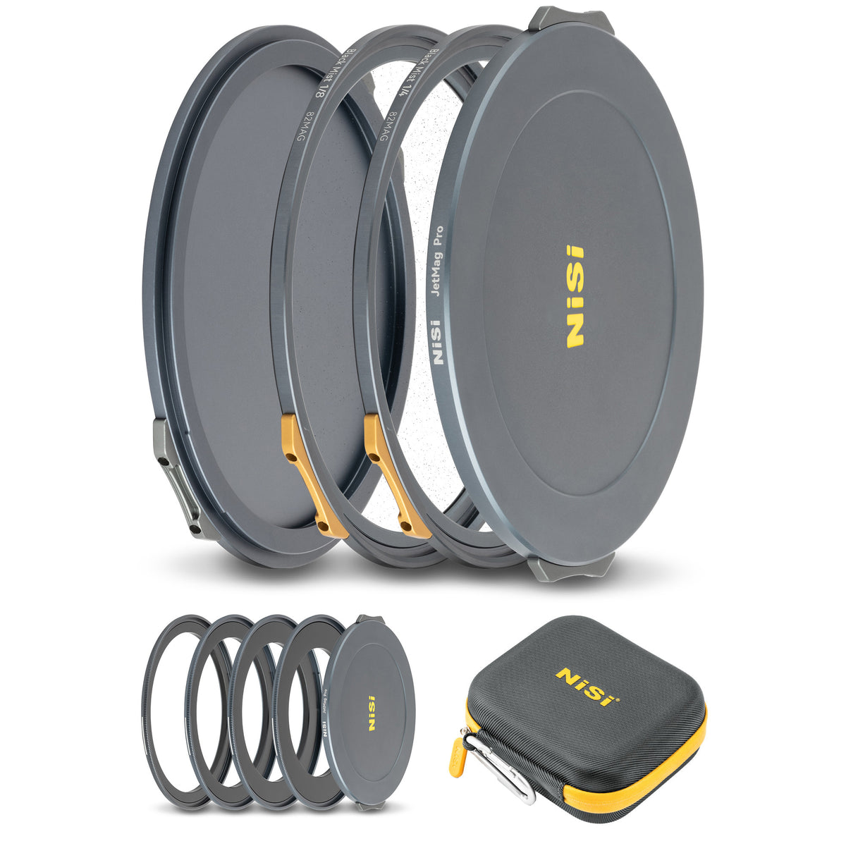 NiSi JetMag Pro 82MAG Filter-Kit – Black Mist 1/4 und 1/8 – 82 mm – für JetMag Pro System (82MAG) – Grau