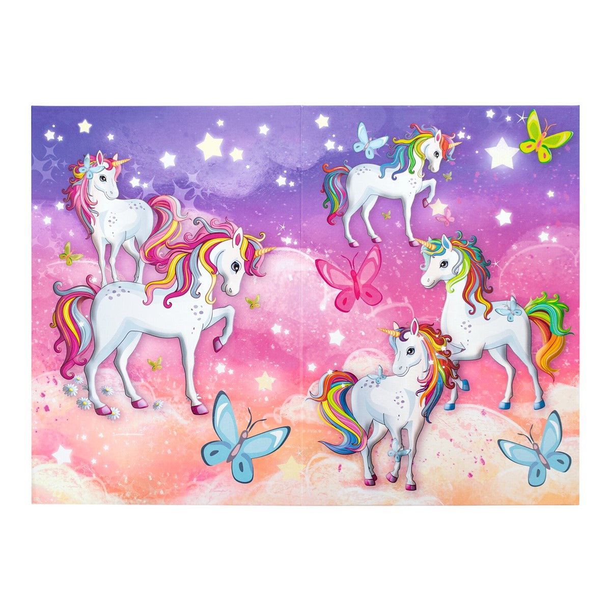 HERMA Papierkorb Einhorn – 15 l – Karton, mehrfarbig – B × H × T 220 × 315 × 220 mm