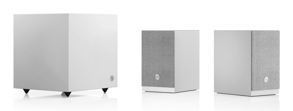 Audio Pro SW-5 – Subwoofer – kabellos, 150 W, 8", weiss