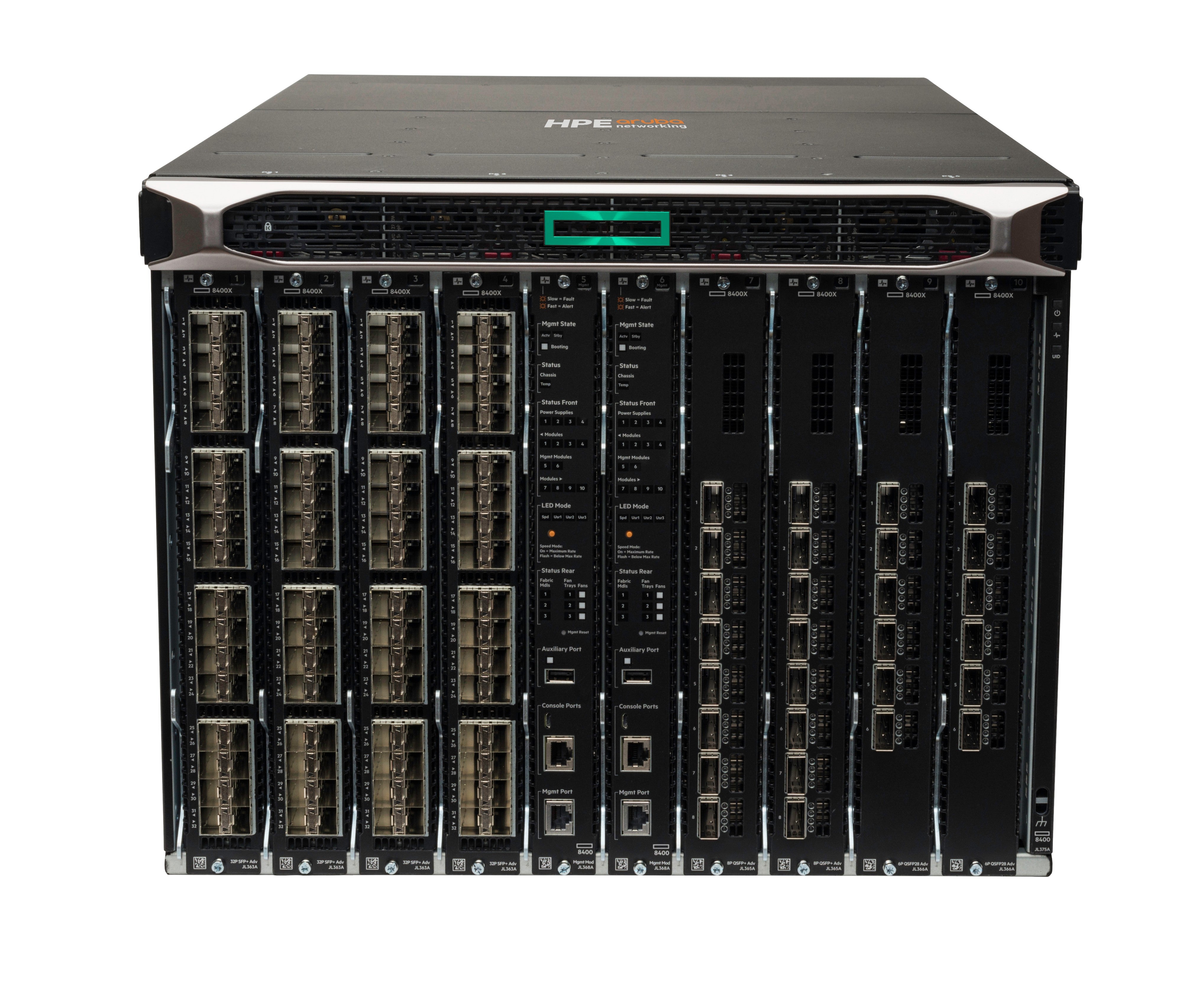 HPE Aruba CX 8400 – Basis-Chassis-Bundle X462 – 8U, Aktiv, 442×711×351 mm, 52,8 kg