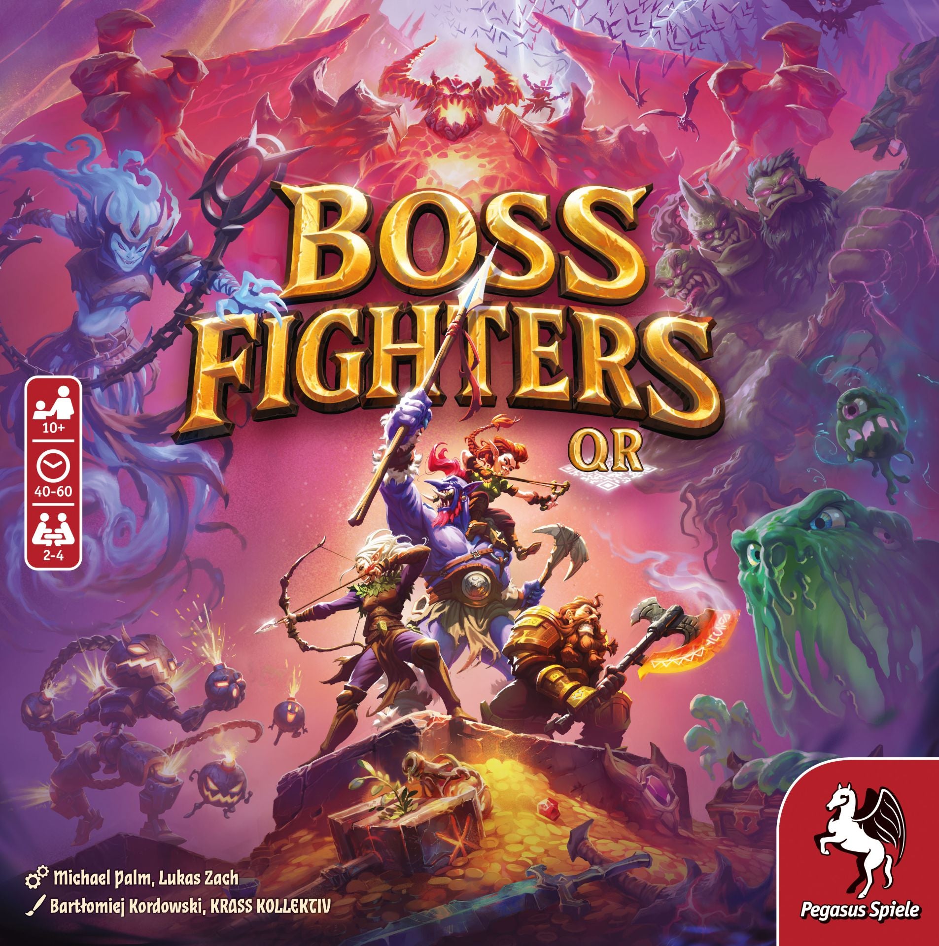 Pegasus Boss Fighters QR Brettspiel, 2–4 Spieler, ab 10 Jahren, 60 Min., EN