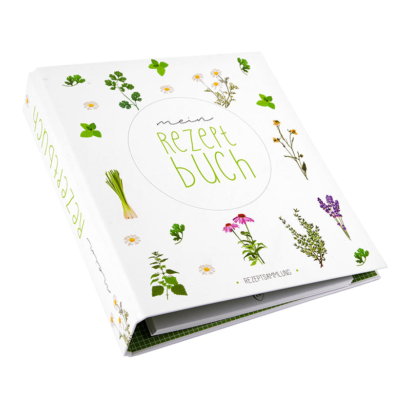 Goldbuch Rezeptordner, 210 × 220 mm, liniert, Hardcover, 50 Seiten – Wildblumen, Weiss