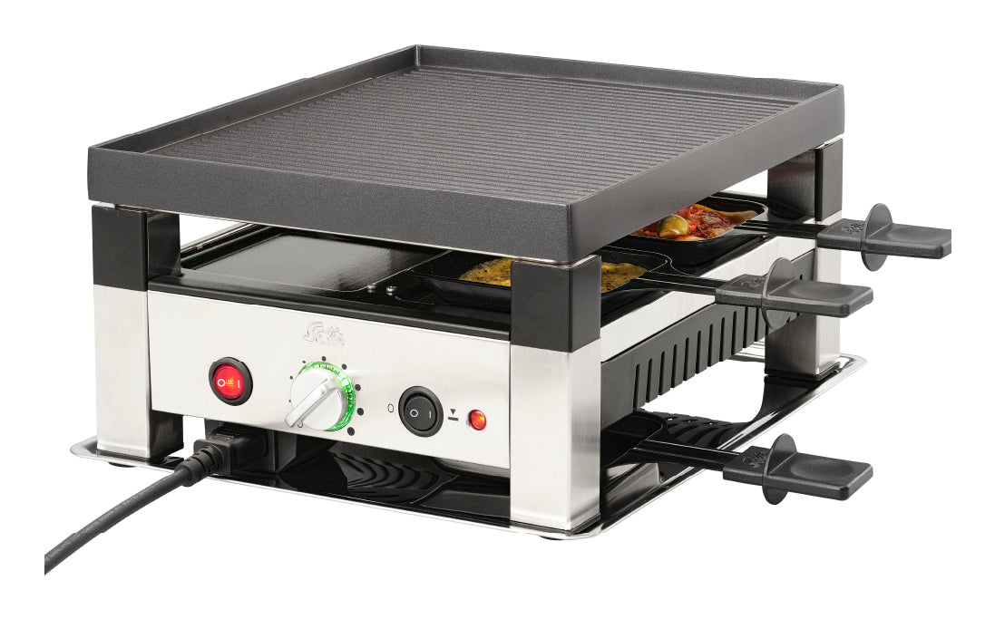 Solis Tischgrill 7910 – 4 Personen, Antihaftbeschichtet, 1020 W – Schwarz/Edelstahl