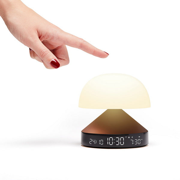 Lexon Lichtwecker Mina Sunrise – digital – 11,0 × 11,0 cm, bronze, Aluminium, USB, 5 Wecktöne