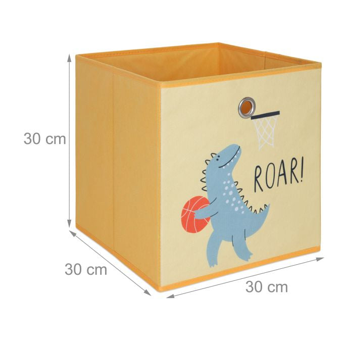 Relaxdays Aufbewahrungsbox ohne Deckel – mehrfarbig (Grau, Gelb, Grün) – 330 × 330 × 330 mm – 3-teiliges Set