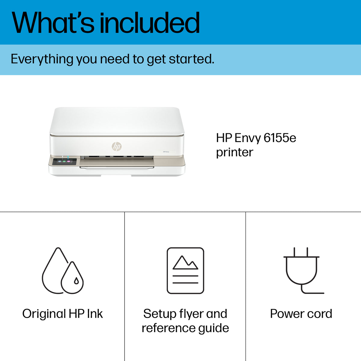 HP Envy 6122 6 Farbtintenstrahl-Multifunktionsdrucker, A4, 3-in-1, Duplex, WLAN, AirPrint, Mopria, Touchscreen