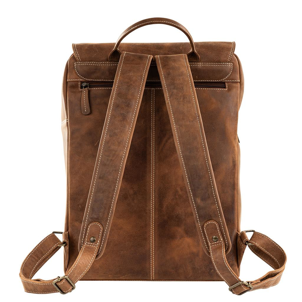 Dörr Kamerarucksack Kapstadt – 170 × 430 × 320 mm, 20 l – Herausnehmbares Kamerafach – Leder, Cognac