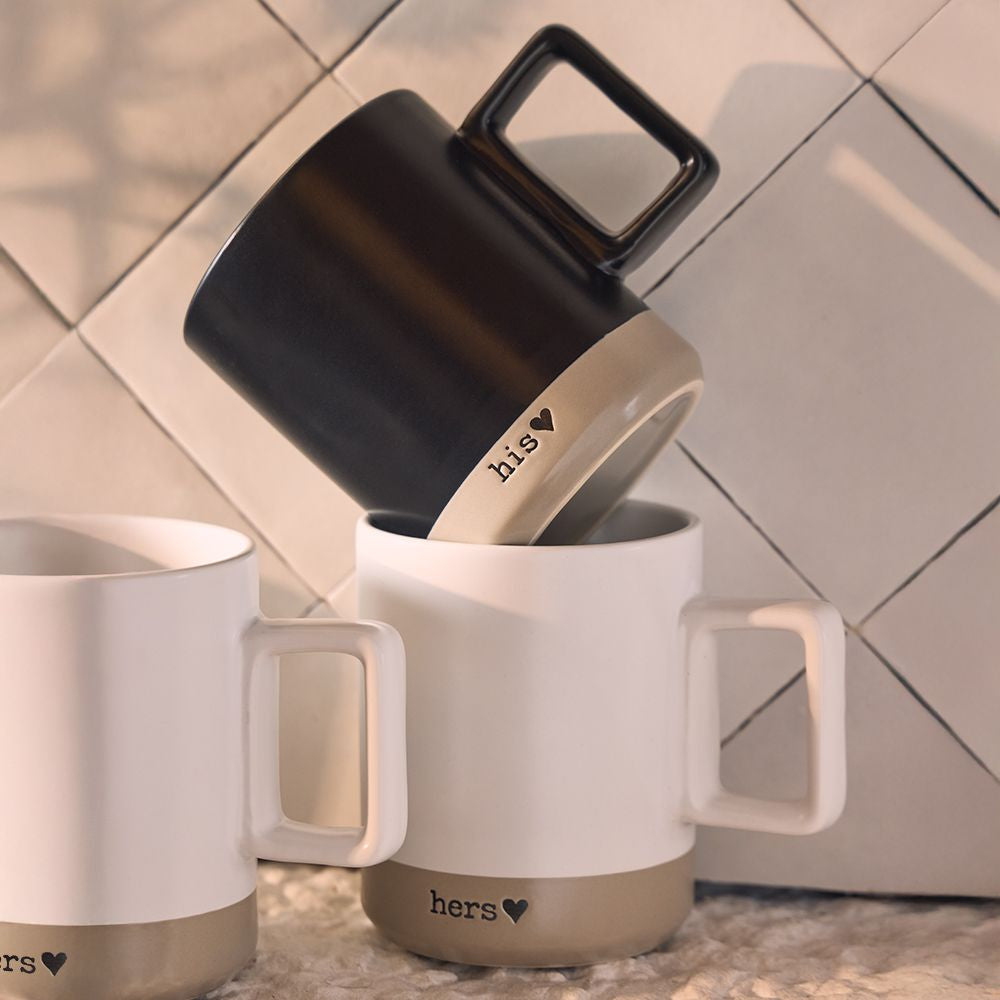 Tognana Porcellane Tognana Kaffeetassen Cindy – 2er Set, 400 ml, Ø 8,5 cm, Steingut, spülmaschinenfest, mikrowellengeeignet