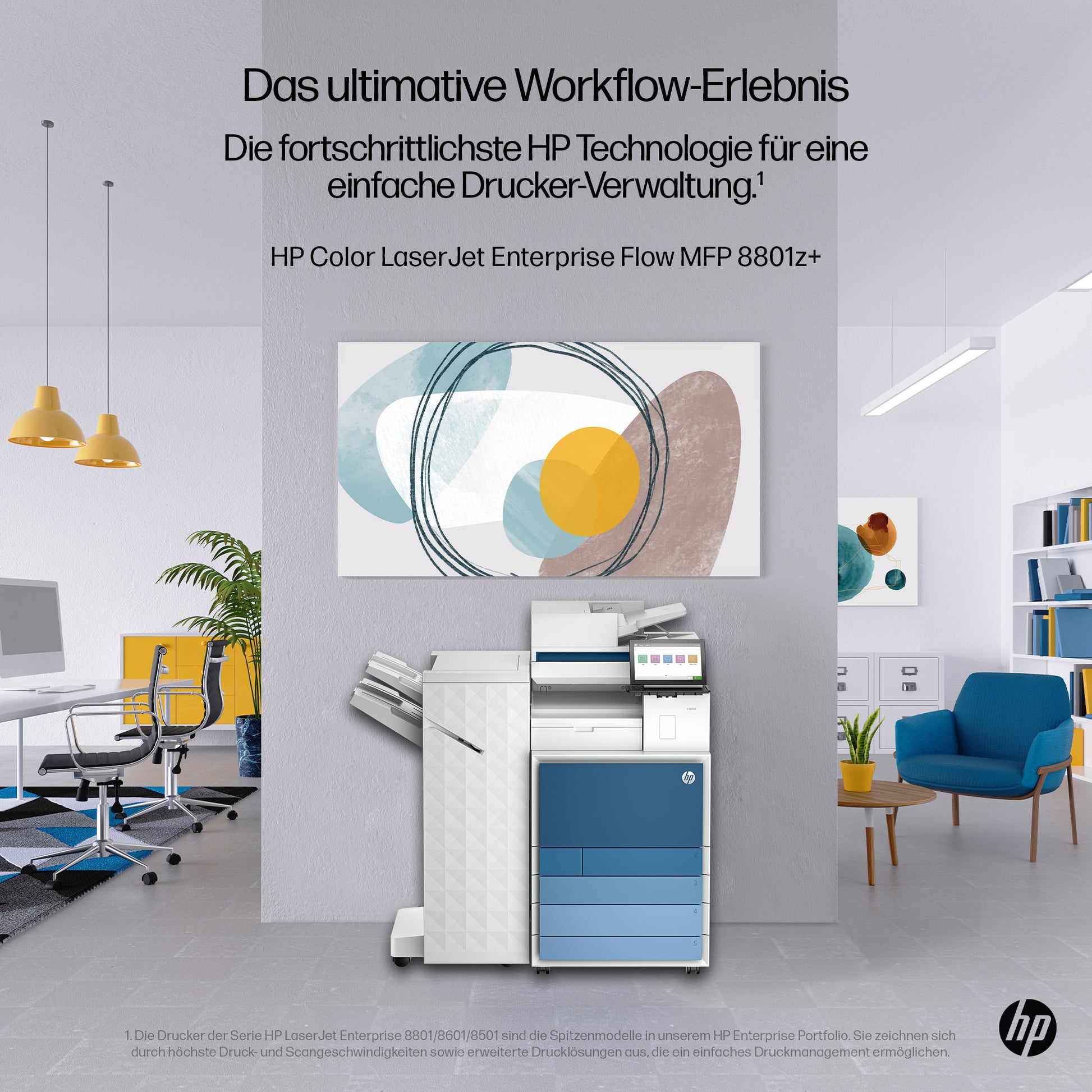 HP Color LaserJet Enterprise Flow MFP8801z+ – Farbiger Laser-MFP – 60 ppm S/W