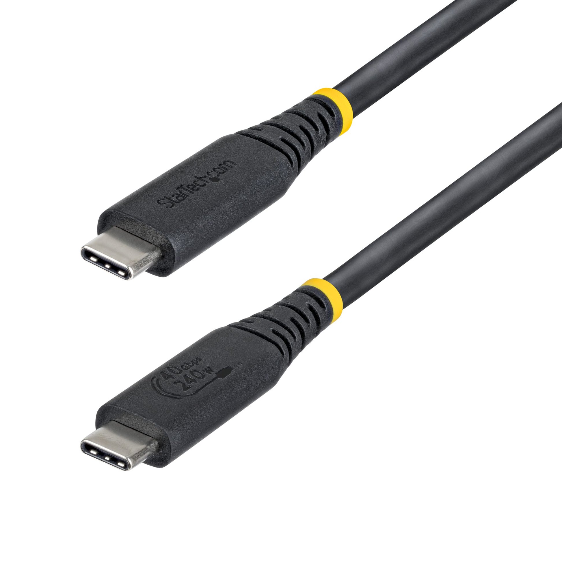 StarTech.com USB-C auf USB-C Kabel – USB4 40 Gbit/s – 1 m – PD 240 W – 8K/60 (DP 2.1) – TPE-Mantel – Schwarz