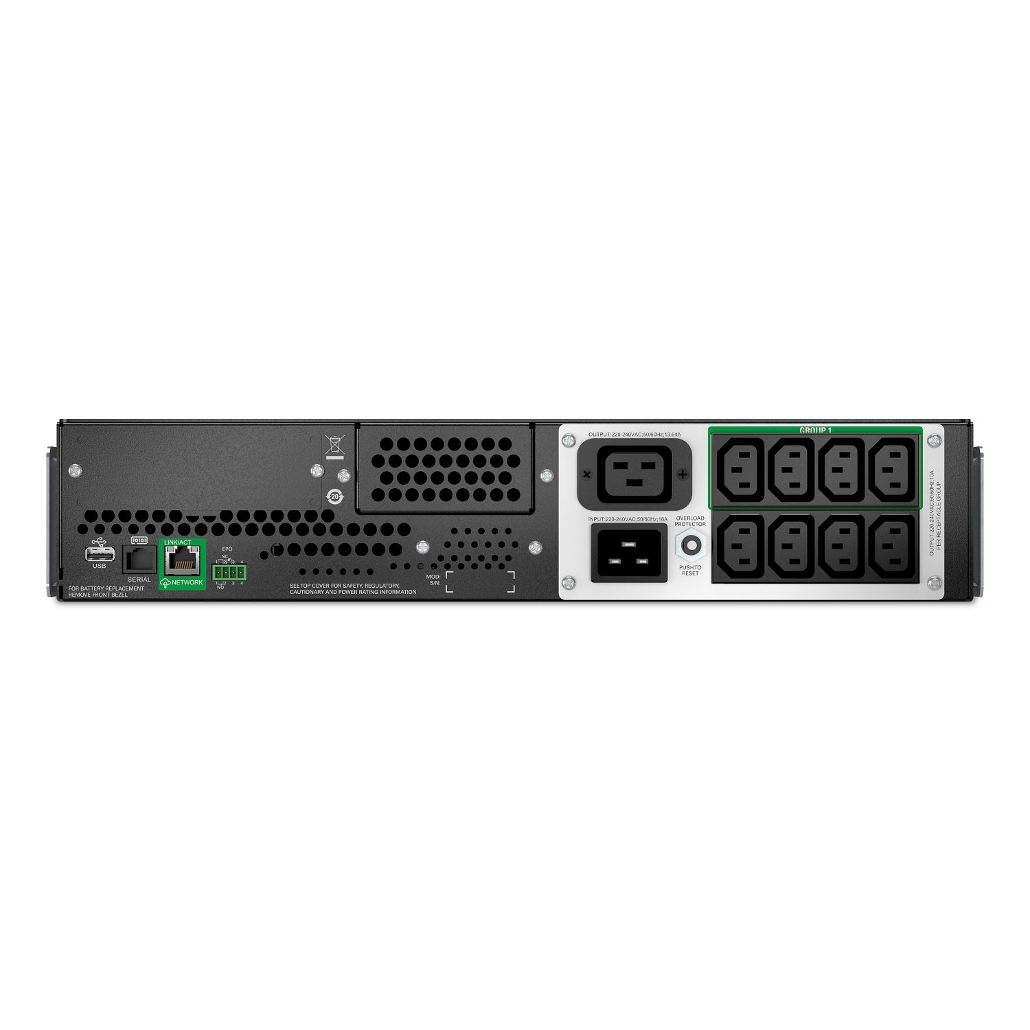 APC SMTL3000RMI2UC USV 3 kVA/2700 W Line-Interaktiv – Rack 2U – C13×8, C19×1 – Eingang IEC C20 – für 230 V