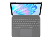 Logitech Tastatur-Case für iPad Air 11" (M2) – Smart Connector, QWERTZ (CH), Trackpad – Oxford Grey