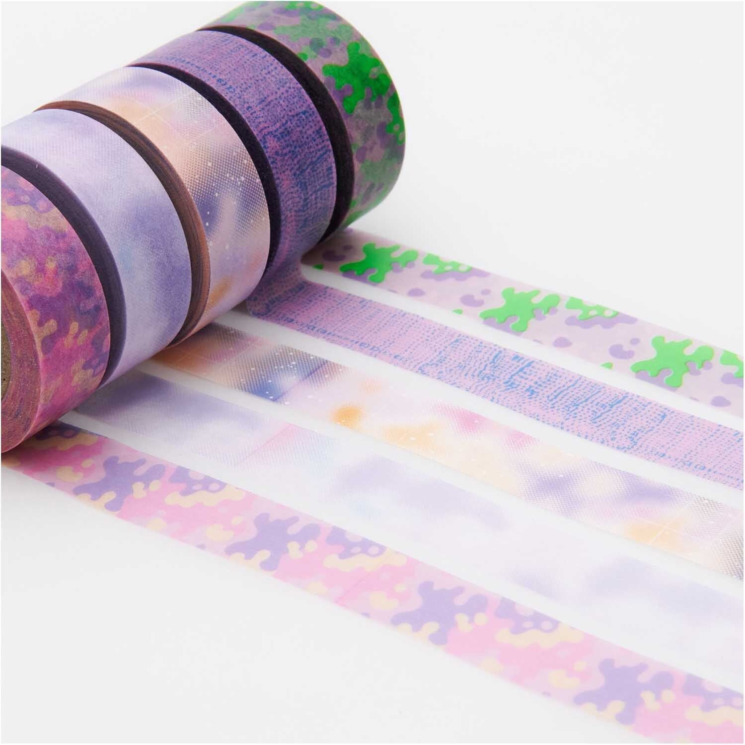 Rico Design Washi Tape – 15 mm × 10 m, mehrfarbig, Papier, wiederablösbar, 5 Rollen