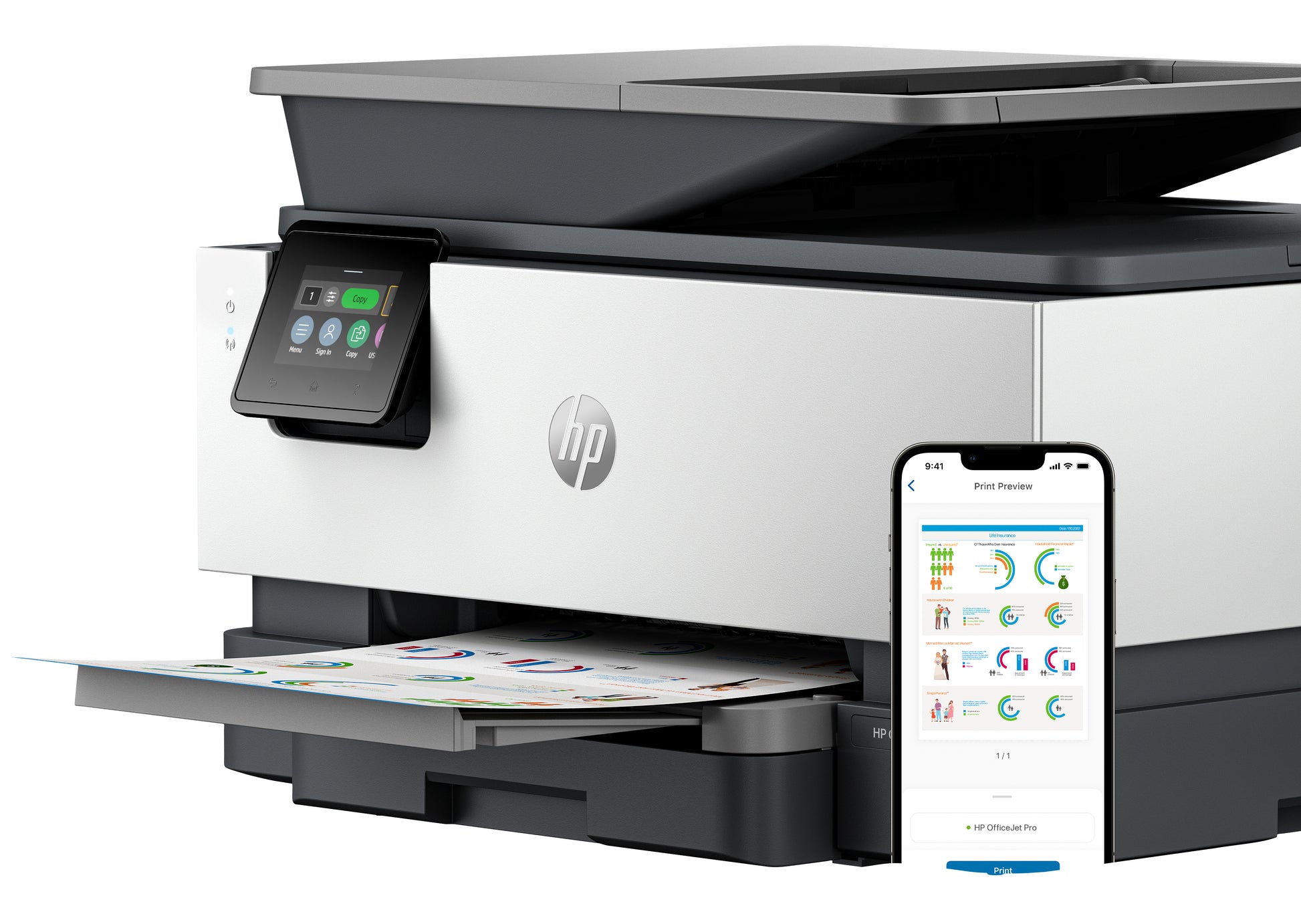 HP OfficeJet Pro 9120b – Farbtintenstrahl-Multifunktionsdrucker, A4, 4-in-1, Duplex, ADF, WLAN/LAN, AirPrint