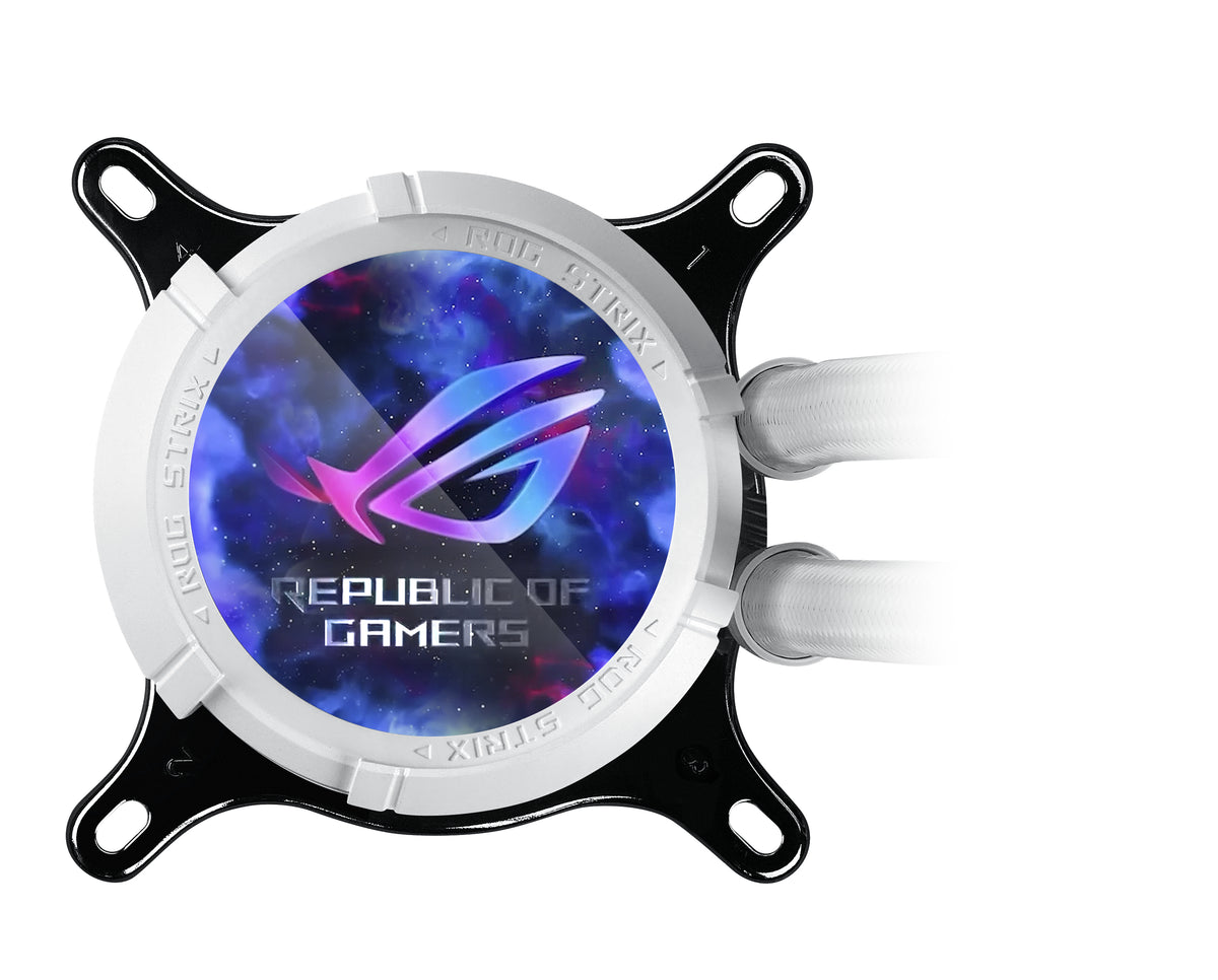 ASUS ROG STRIX LC III 360 ARGB – All-in-One Flüssigkeitskühler – 360 mm Radiator, 3×120 mm Lüfter, LCD, Weiss