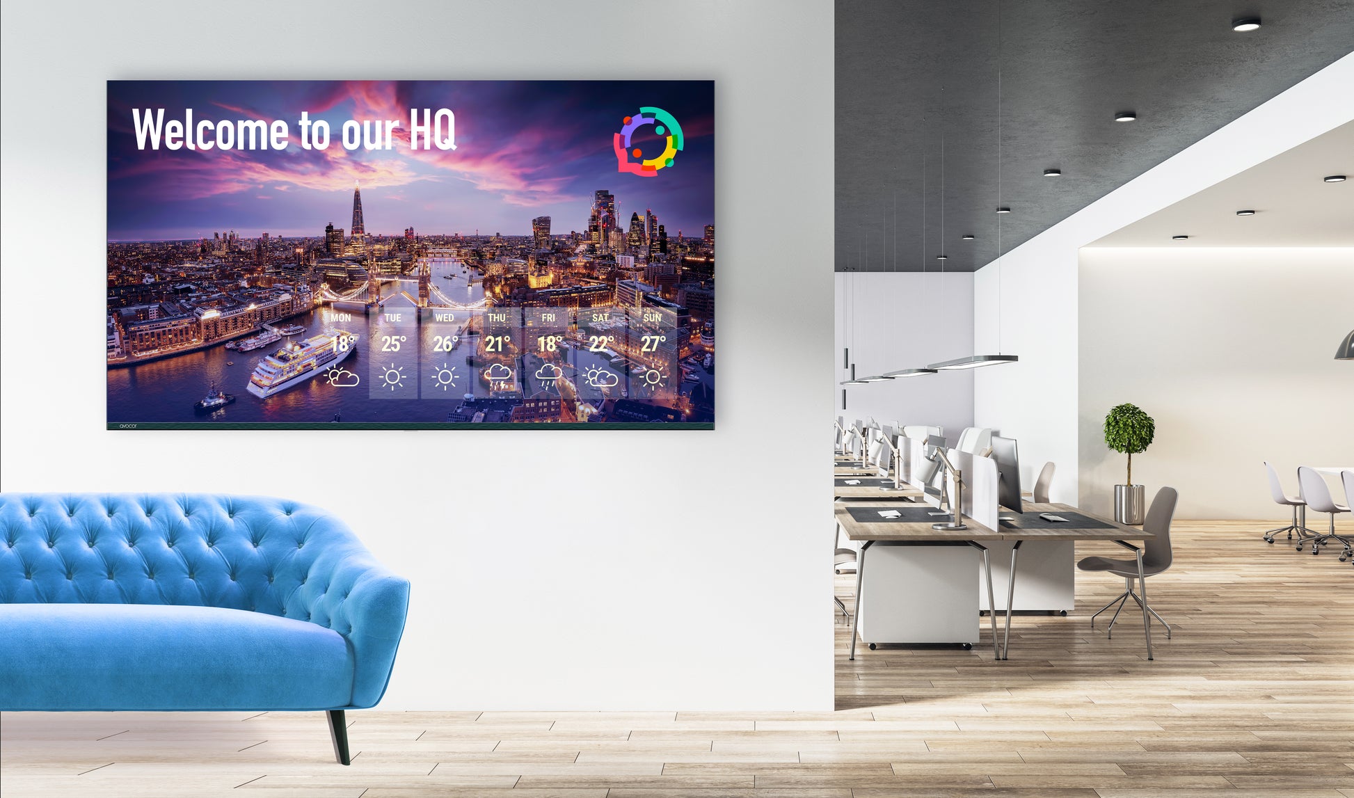 Avocor K-10 AVK-7510 – 75" Signage-Display – 4K UHD – QLED – Android 14 – 60 Hz – 450 cd/m² – 16/7 – HDR