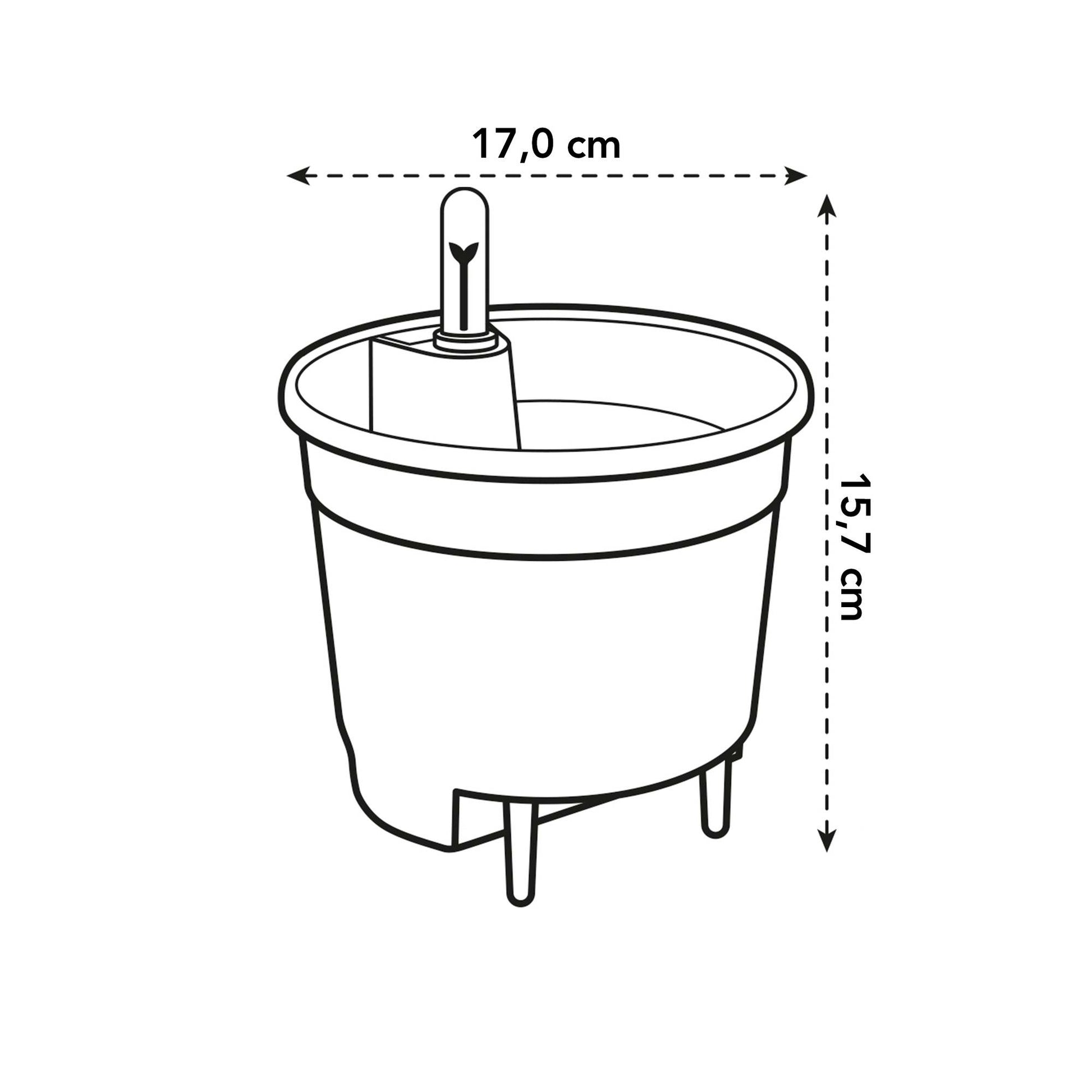elho Selbstbewässerungssystem – Ø 17 cm, 2000 ml – Kunststoff, schwarz