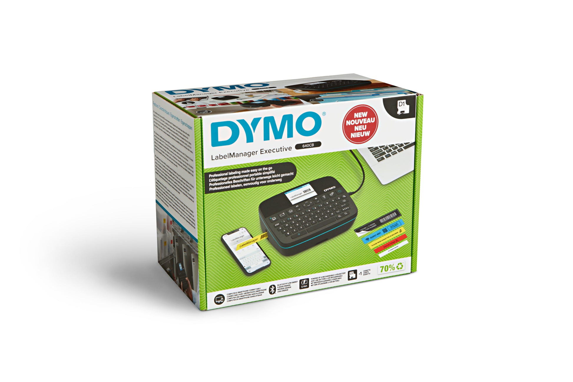 DYMO LabelManager Executive 640CB – Beschriftungsgerät, für D1-Bänder 6–24 mm, USB-C, Bluetooth, Auto-Cutter