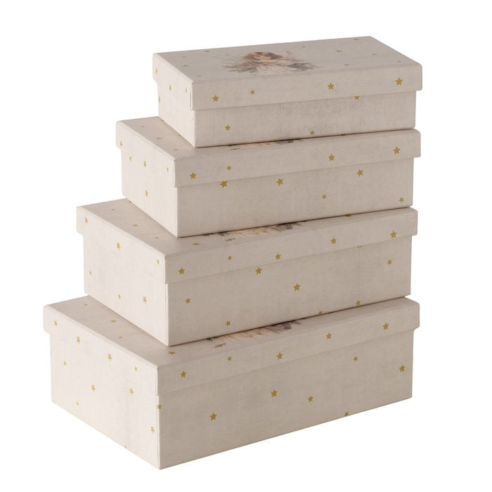 Boltze Geschenkbox – Papier, Beige, Gold, Weiss – 4 Stk.