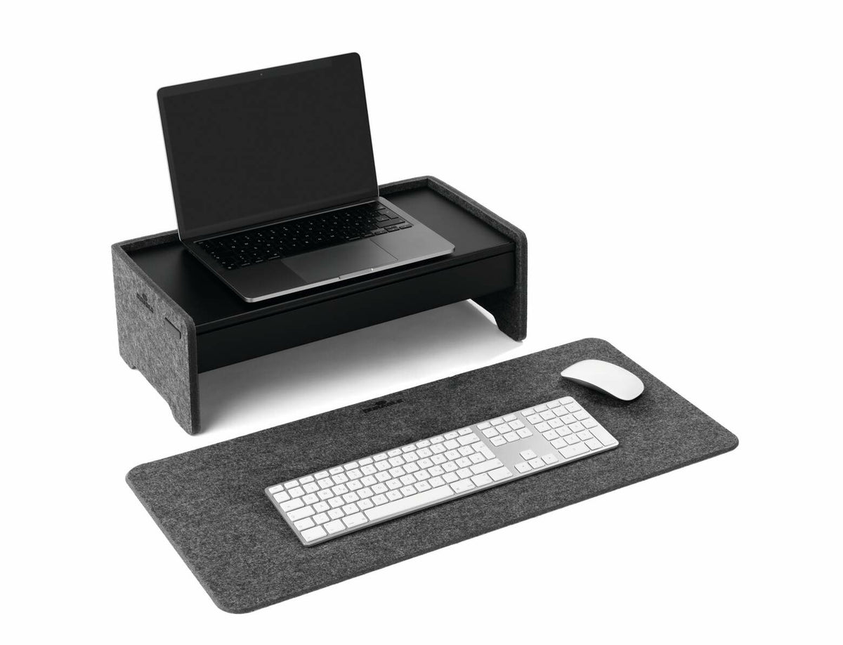 Durable Schreibtischunterlage – 700 × 330 mm, rPET-Filz, Anthrazit