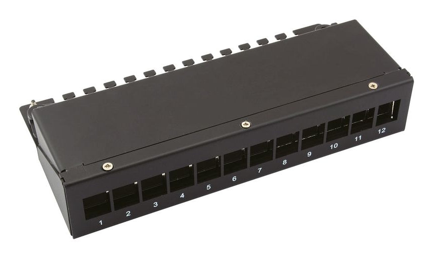 VALUE Wandgehäuse – Aufputz, 4× Ports, 19", 1U, für Keystone-Module, Stahl, Schwarz