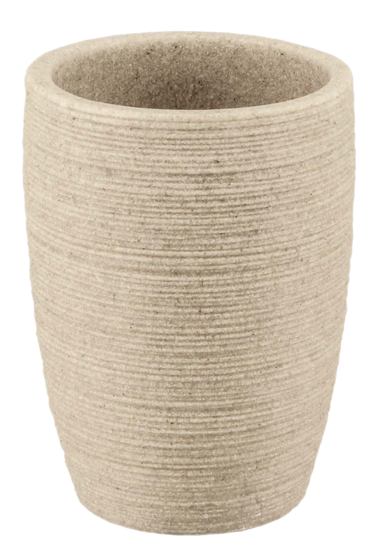 Kleine Wolke Zahnputzbecher Sand – 7,5×7,5×10 cm, Polyresin, Beige
