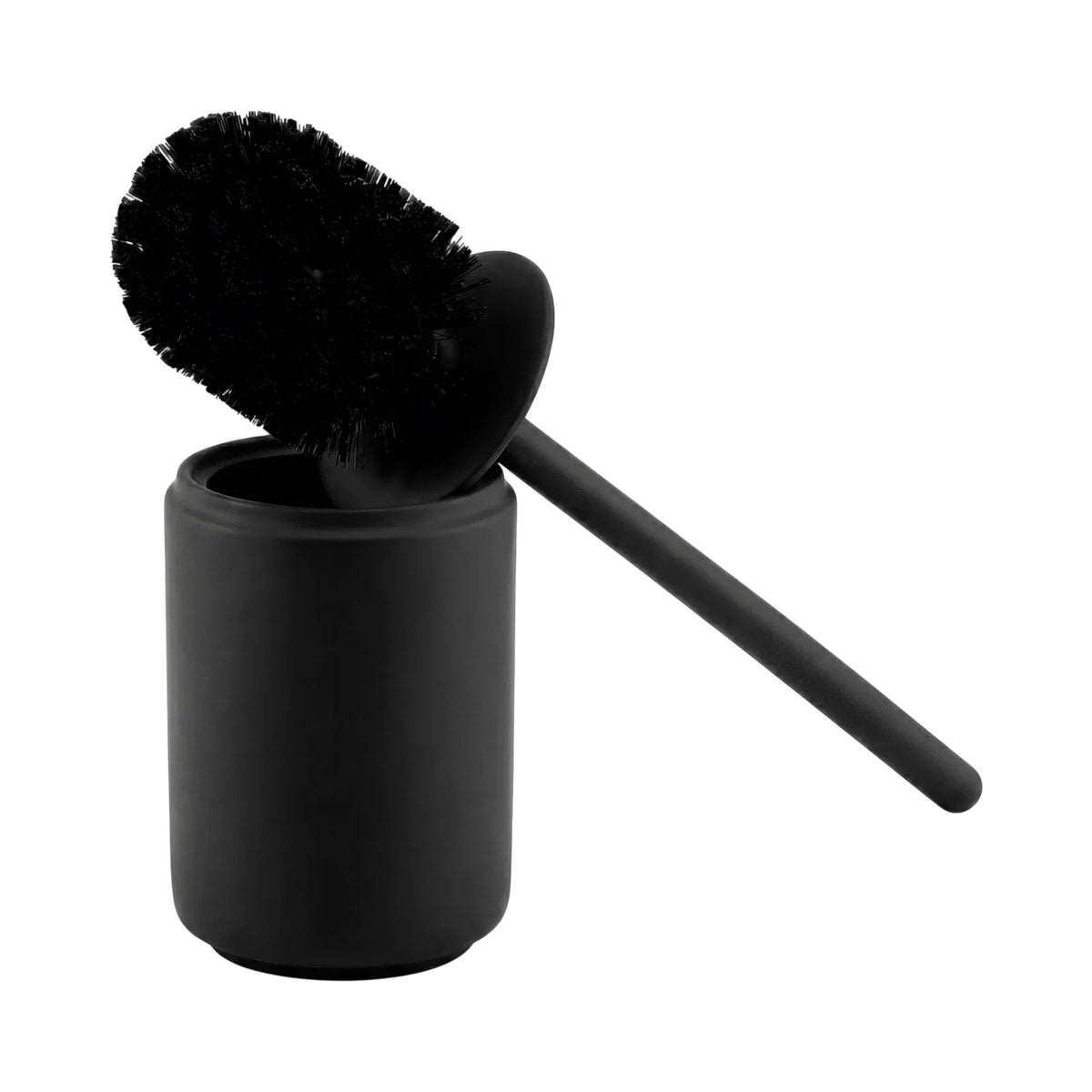 Blomus SAYA – WC-Bürstenset – Keramik, Schwarz, bodenstehend, H 41 cm, Ø 10 cm