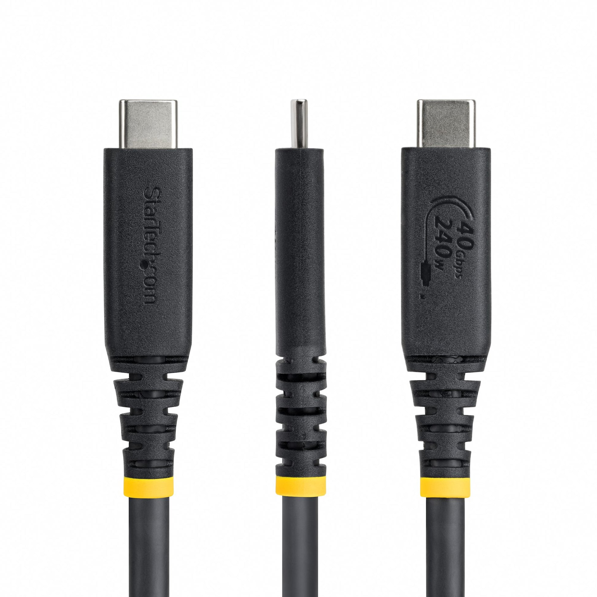 StarTech.com USB-C auf USB-C Kabel – USB4 40 Gbit/s – 1 m – PD 240 W – 8K/60 (DP 2.1) – TPE-Mantel – Schwarz