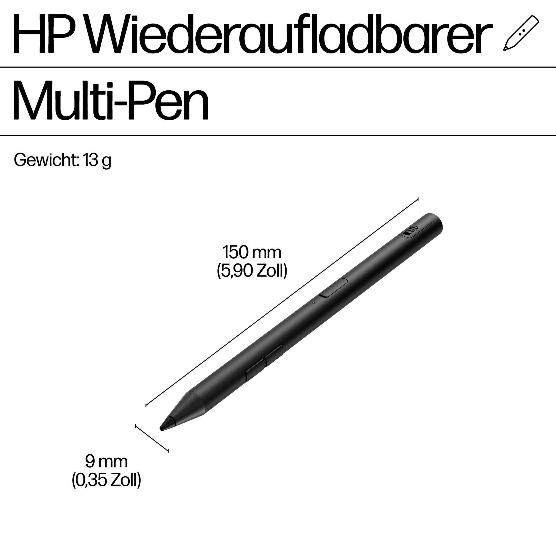 HP 700 Wiederaufladbarer Multi Pen – Schwarz
