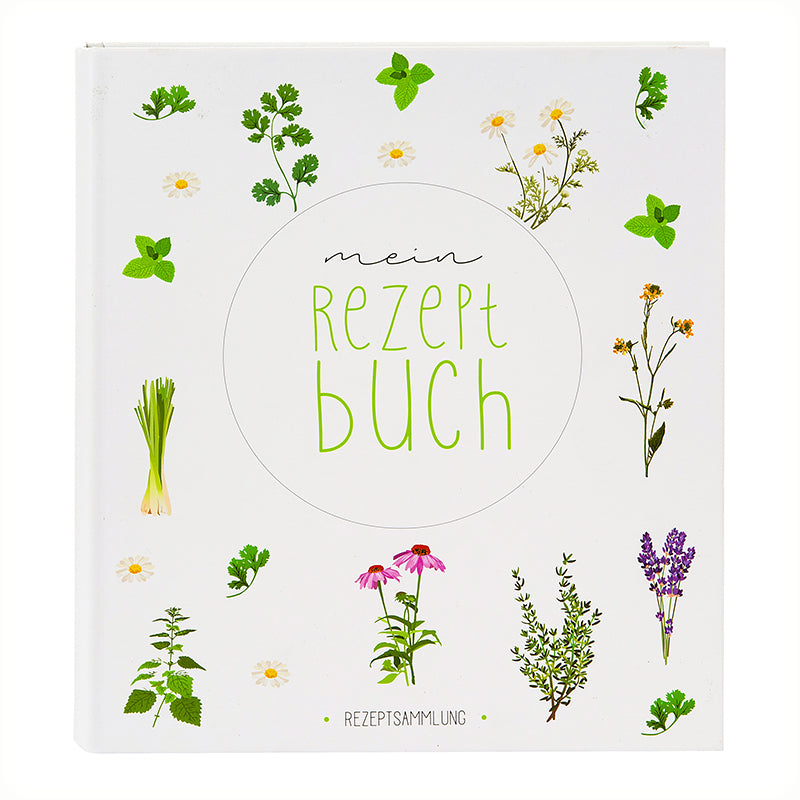 Goldbuch Rezeptordner, 210 × 220 mm, liniert, Hardcover, 50 Seiten – Wildblumen, Weiss