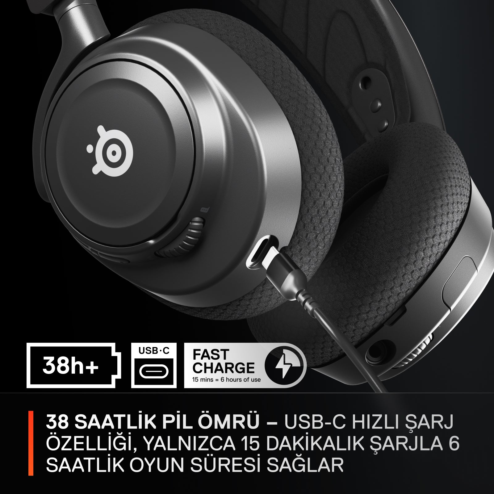 SteelSeries Arctis Nova 7 Wireless Gaming-Headset – Over-Ear, Stereo, BT, Schwarz